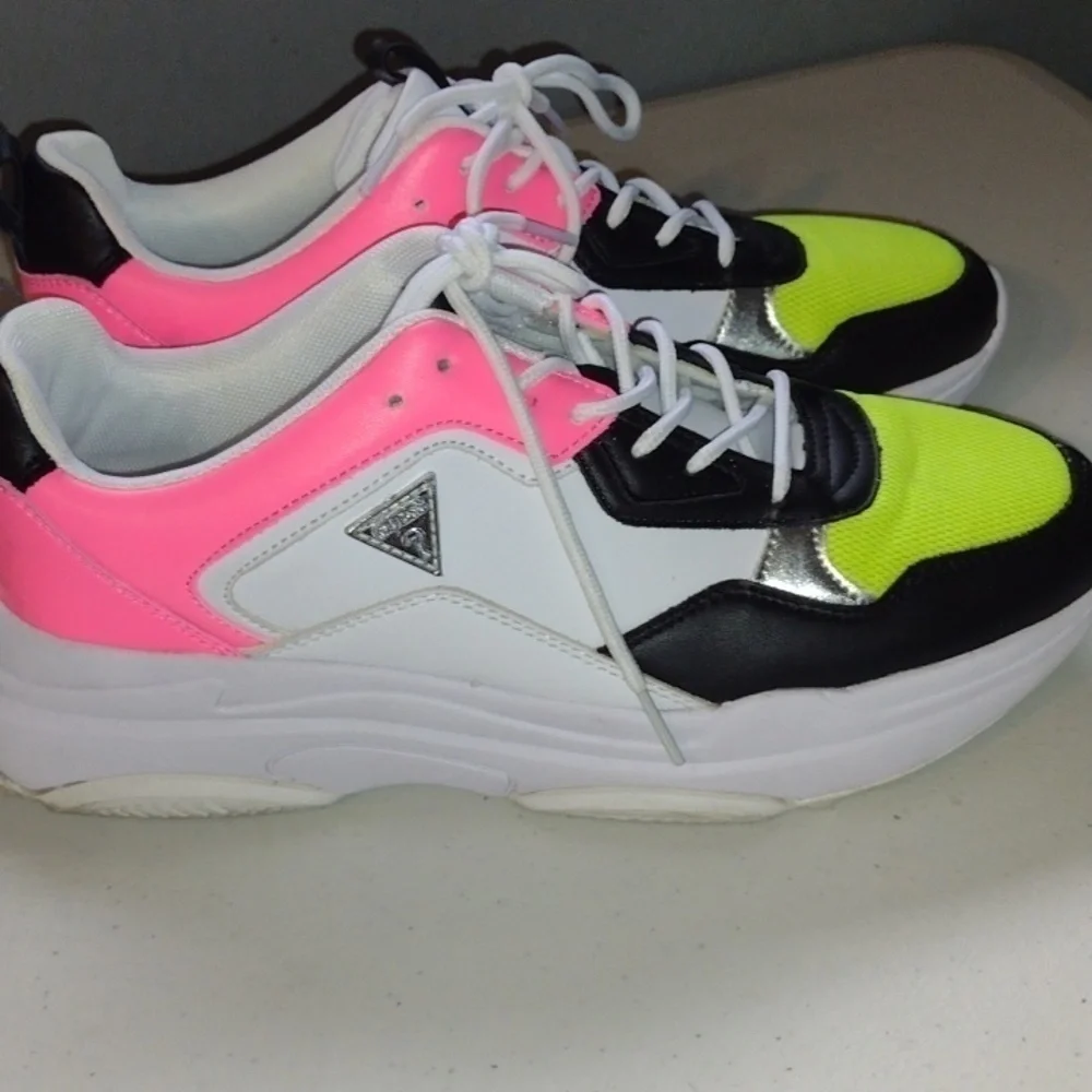 Guess Sneakers size 10 multi-colored pink yellow black
